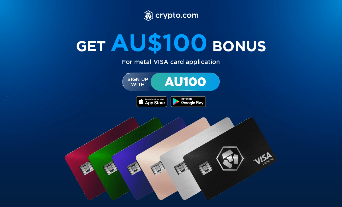 AU$100 of CRO for New Crypto.com Visa Card Users