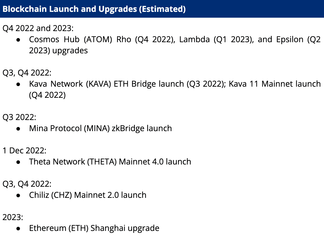 Blockchain Launch and Upgrades