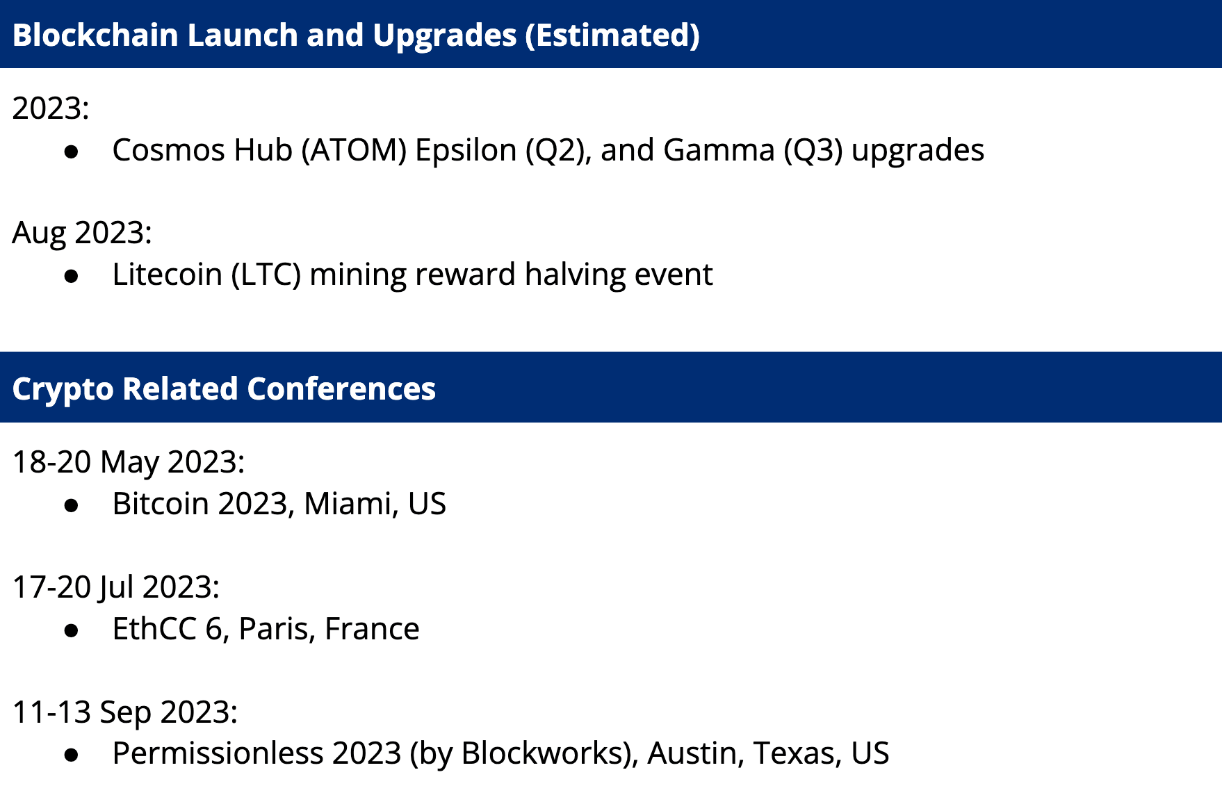 Blockchain Launch And Upgrades 2 May